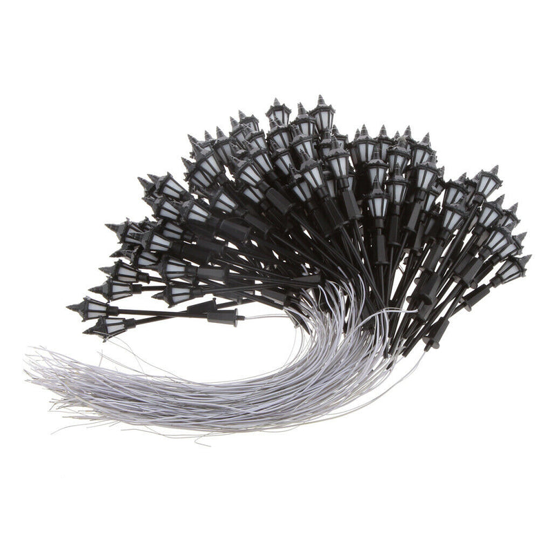 100Pcs 1:100 Street Lamp Yard LED Lights for Train Plaza Landscape Accs