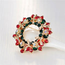 Crystal Jewelry Round Garland Christmas Brooch Pin Party Gifts Santa Claus FT