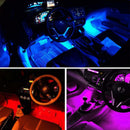 Car LED Strip Lights 4pcs 12 LED DC 12V Multi-color Car Interior Music Lig QKR