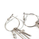 Women Crystal Pin Tassels Cross Drop Dangle Earrings Statement Fashion Jewe BX