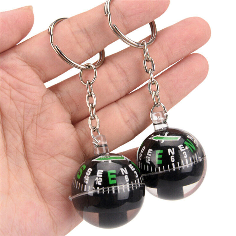 28mm Ball Compass Keychain Navigator Hiking Camping Travel Outdoor Survival 3c