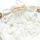 New White Women's Girls Lace Faux False Collar Lapel Choker Peter Pan Necklace