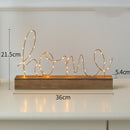 Nordic Home Jewelry Ornaments Bedroom Bedside Led Wood Bottom Love Letters