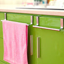Over Door Kitchen Bathroom Stainless Steel Towel Hanger Hook Hanging Rack