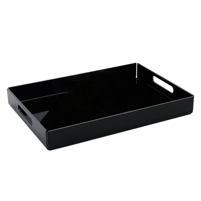 Food Service Tray Breafast Drinks Cake Trays Acrylic Makeup Organizer Black