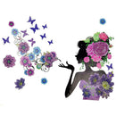 5D DIY Diamond Painting Happy Floral Girl Cross Stitch Embroidery Mosaic