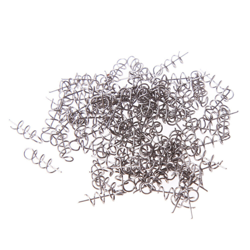 100pcs Soft Bait Lure Spring Lock Pin Crank Hook Connect Fixed Latch Fish