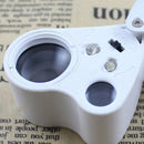 30 60 X Magnifier Read Magnifying Glass Jewelry Loupe With Bright LED Light TIV