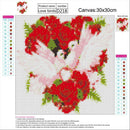 Rose Love Pigeon DIY Full Drill Diamond Painting Embroidery Cross Stitch