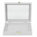 Velvet Glass Ring Earring Jewelry Display Organizer Box Tray Holder Storage