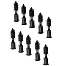 10 x Universal Windscreen Windshield Spike Bolts M5 Screw Well Nuts Black Alloy
