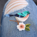 2pcs DIY Flower Craft Sewing Embroidered Sew/Iron On Applique Patch Birds YK