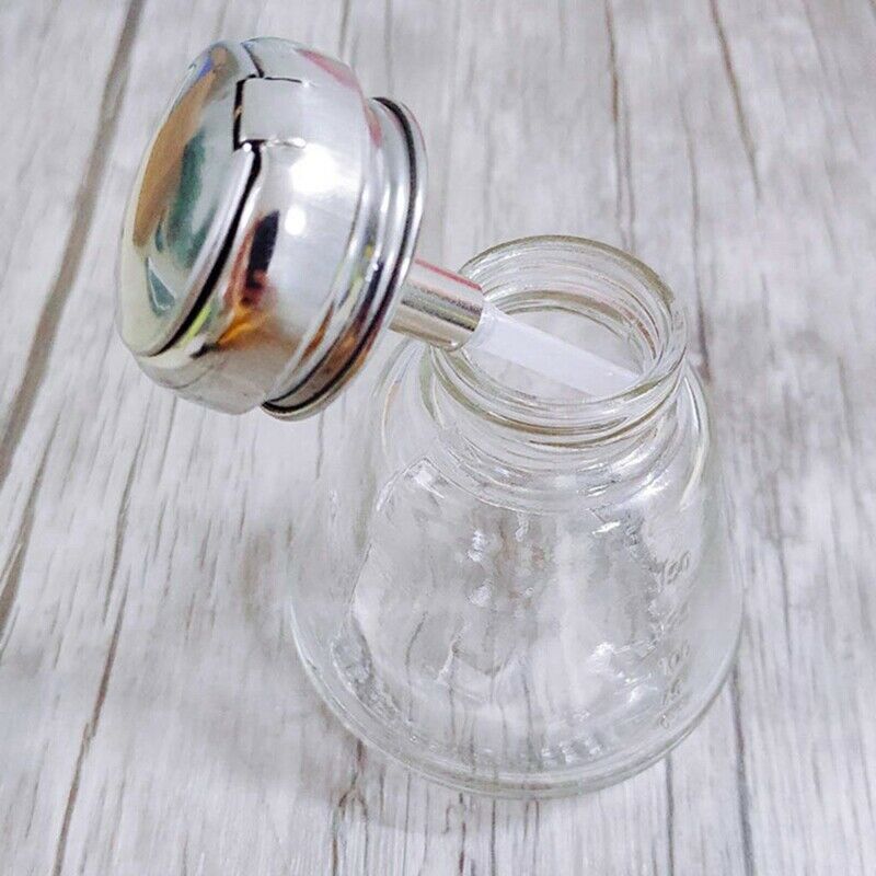 Empty Nail Polish Makeup Remover Pump Dispenser Glass Push Down Press Bottl L7P8