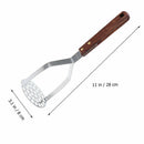 Potato Masher Multifunctional Fruit Vegetable Masher with Wooden Handle 1x
