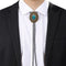 Men Bolo Tie Necklace Turquoise Stone Western Cowboy PU Leather Rope Necktie