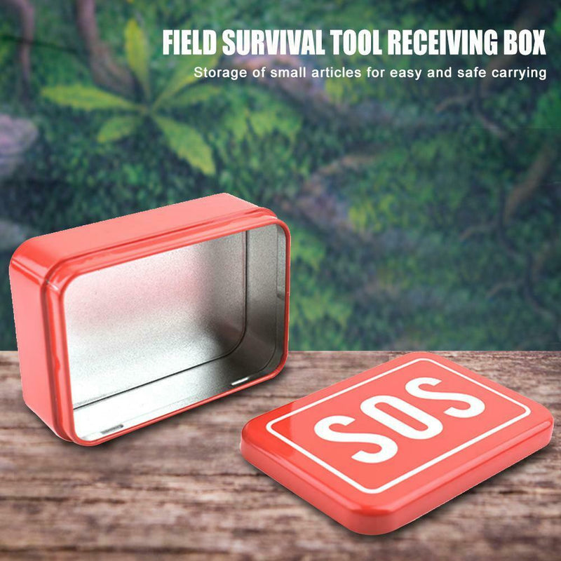 Mini SOS Survival Iron Box Field Survival Storage Kit for Outdoor Emergency