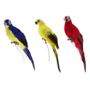 3pcs Imitation Animal Artificial Feather Macaw Parrot Bird Statue Yard Tree Lawn
