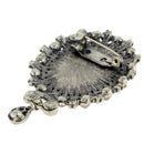 Oval Pattern Hollow Alloy Brown Rhinestone Palace Women Portrait Brooch Pin