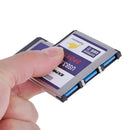 54 mm Express Card to 3Port USB 3.0 Adapter Converter Max 5Gbps For PC Laptop