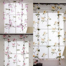 2xBeauty Floral Roman Curtain Sheer Rod Pocket Tab Top Window Voile Drape 32x40"