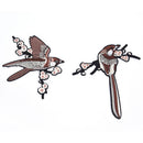 1 Pair Bird Embroidered Patches Iron on Sewing Stripe for clothes applique sp