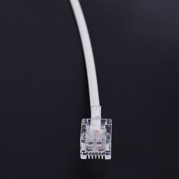 1pcs 10m RJ11 Telephone Connector Extension Cable White L7C9