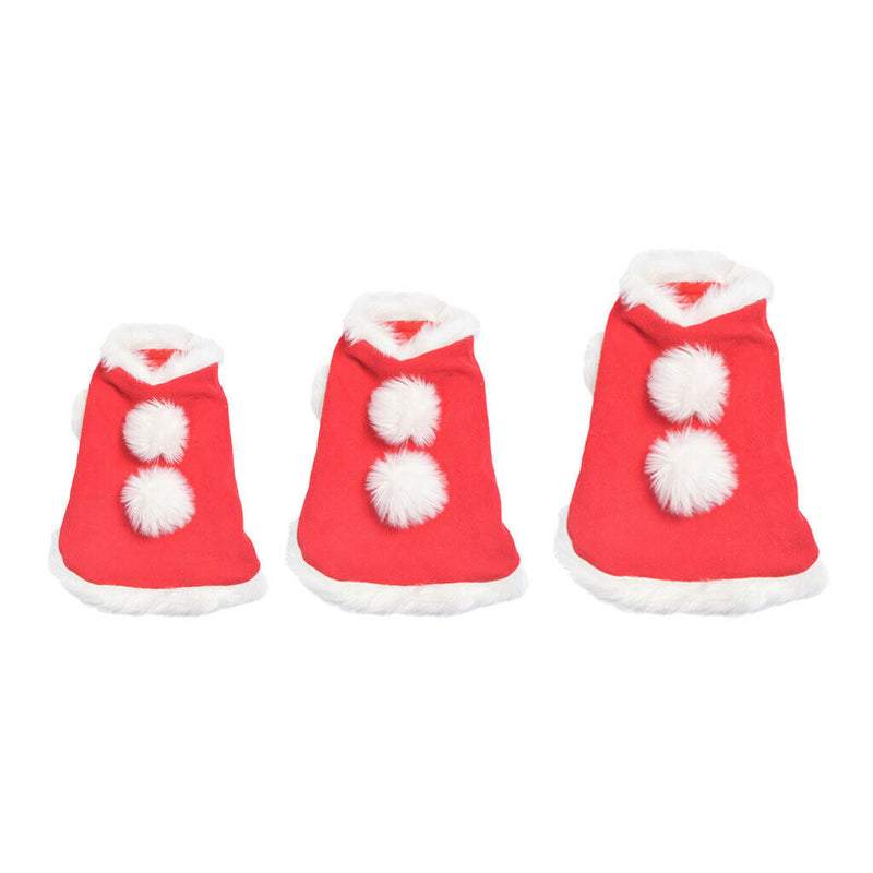 Christmas Cloak&Scarf Costume Set With Bells Pet Clothes Apparel L
