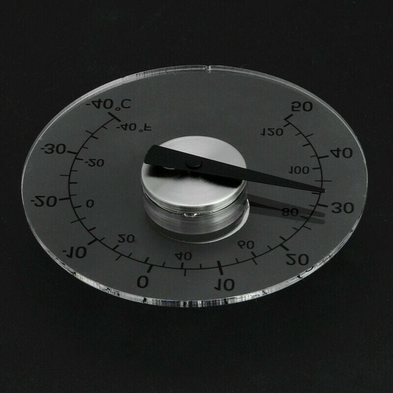 Circular Transparent Outdoor Window Thermometer Temperature Weather Station