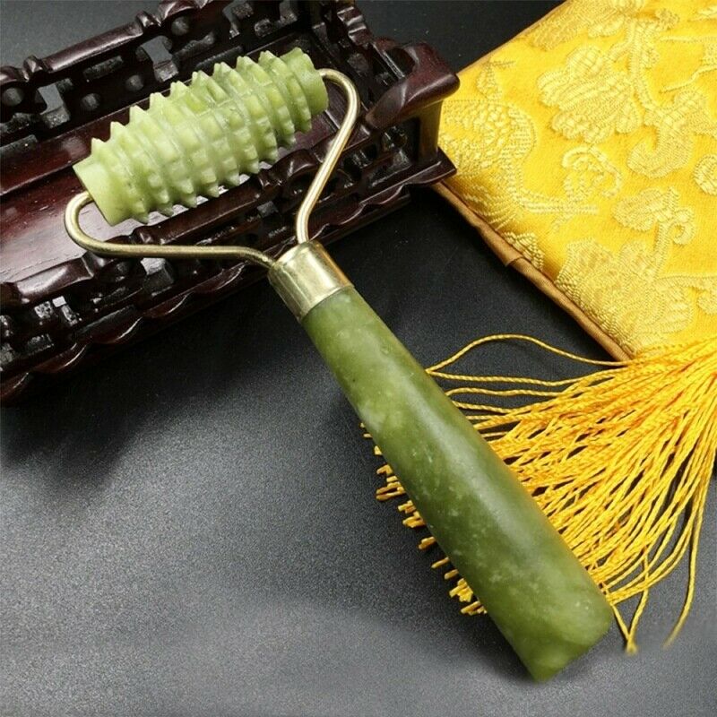Ancient Face Body SPA Massage Roll Facial Massager Jade Beauty Stone Anti TGG