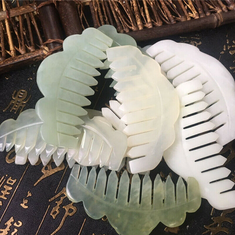 1Pc Nature Jade Comb Massage Spa Acupuncture Head Treatment Gua Sha BoardB Ew