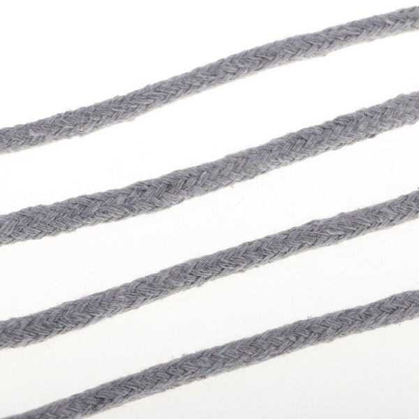 1 Roll Round Cotton Threads Stringing Cords Gray for DIY Crafts Decorative