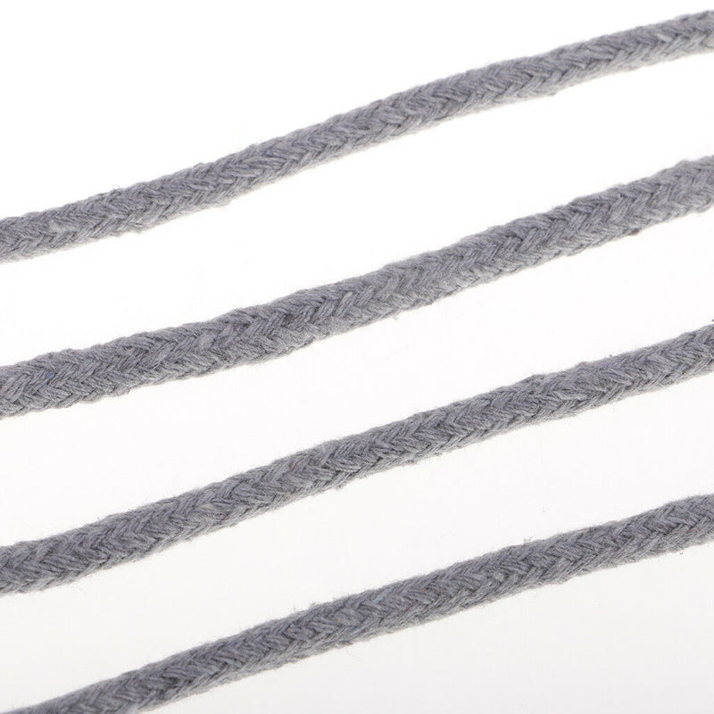 1 Roll Round Cotton Threads Stringing Cords Gray for DIY Crafts Decorative