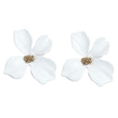Korean Girls Flower Ear Stud Casual Women Sweet Earrings Jewelry (White) A