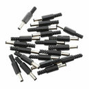 20 Pcs Black 2.5mm x 5.5mm DC Power Male Plug Jack Adapter W8T2