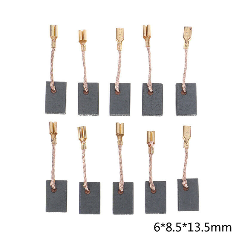 10Pcs Graphite Copper Motor Carbon Brushes Kit For Angle Grinder 6*8.5*13. Nw