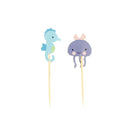 24pcs ocean style hippocampus mermaid cupcake toppers decor party supplies JR