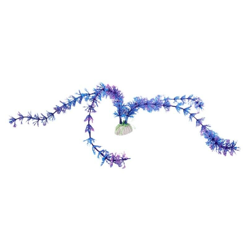 Aquarium Bubble Release Air Stone 13.4" Plastic Plants Blue Purple