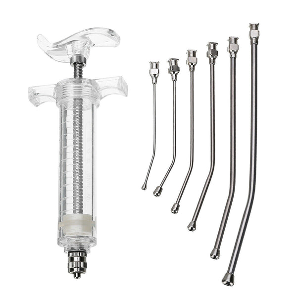 Veterinary Crop Feeding Kit 6Pcs Curved Gavage Tubes & 1Pc Syringe Kit for Birds