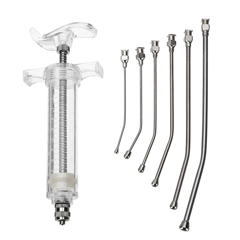 Veterinary Crop Feeding Kit 6Pcs Curved Gavage Tubes & 1Pc Syringe Kit for Birds