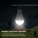 Portable 12LED Solar Light Bulb Outdoor Camping Tent Lamp Emergency Lights