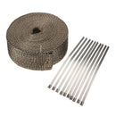 5m Fiberglass Exhaust Header Wrap Insulation Turbo Pipe High Heat Tape Moto G3K7