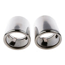 White Car Slip-On Steel Muffler Exhaust Tips For Audi A4 Q5 Q3 A3 2009- 2015