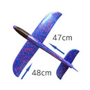 48Cm Hand Throw Lighting Up Flying Glider Plane Glow In The Dark Toys Foam  O6A2