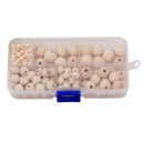 148pcs Mixed Size Unfinished Round Wood Beads Loose DIY Jewelry Making Charm