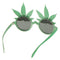Novelty Glitter Green Maple Leaf Sunglasses Funny Kids Adults Eye Glasses