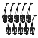 10pcs Outdoor Molle Elastic Cord Webbing  Buckle Roll Clips Black