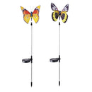 2 Pieces Solar Power LED Whimsical Butterfly Stake 7 Colors Changing Animal