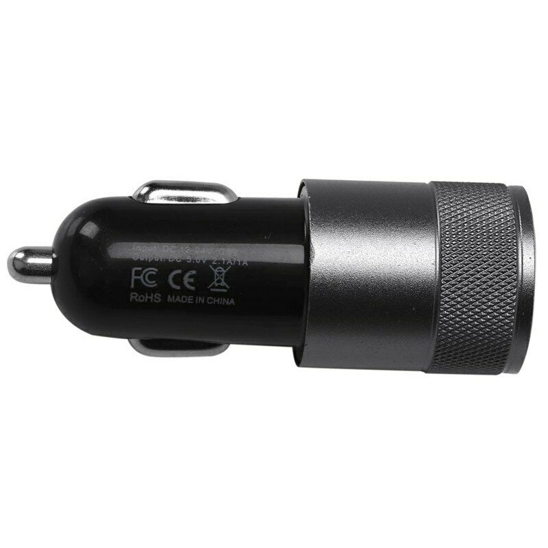 2.1 Ah Dual USB Blu-ray car charger Aluminum Alloy Car Charger 2.5 * 2.5 *  S2B1