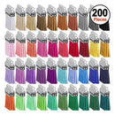 200Pcs Key Chain Ring Tassel Pendants Bulk for Keychain Crafts Jewelry Making