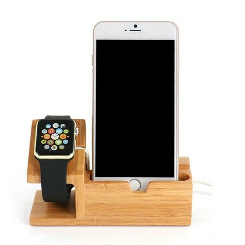 1 set 3-USB Port Wooden Charge Dock Holder for iWatch and Docking Station C V7M1